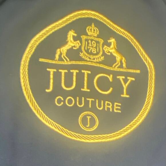 Juicy Couture Black Label Navy Hooded Romper Size M Zip Up Logo Loungewear - Picture 3 of 4